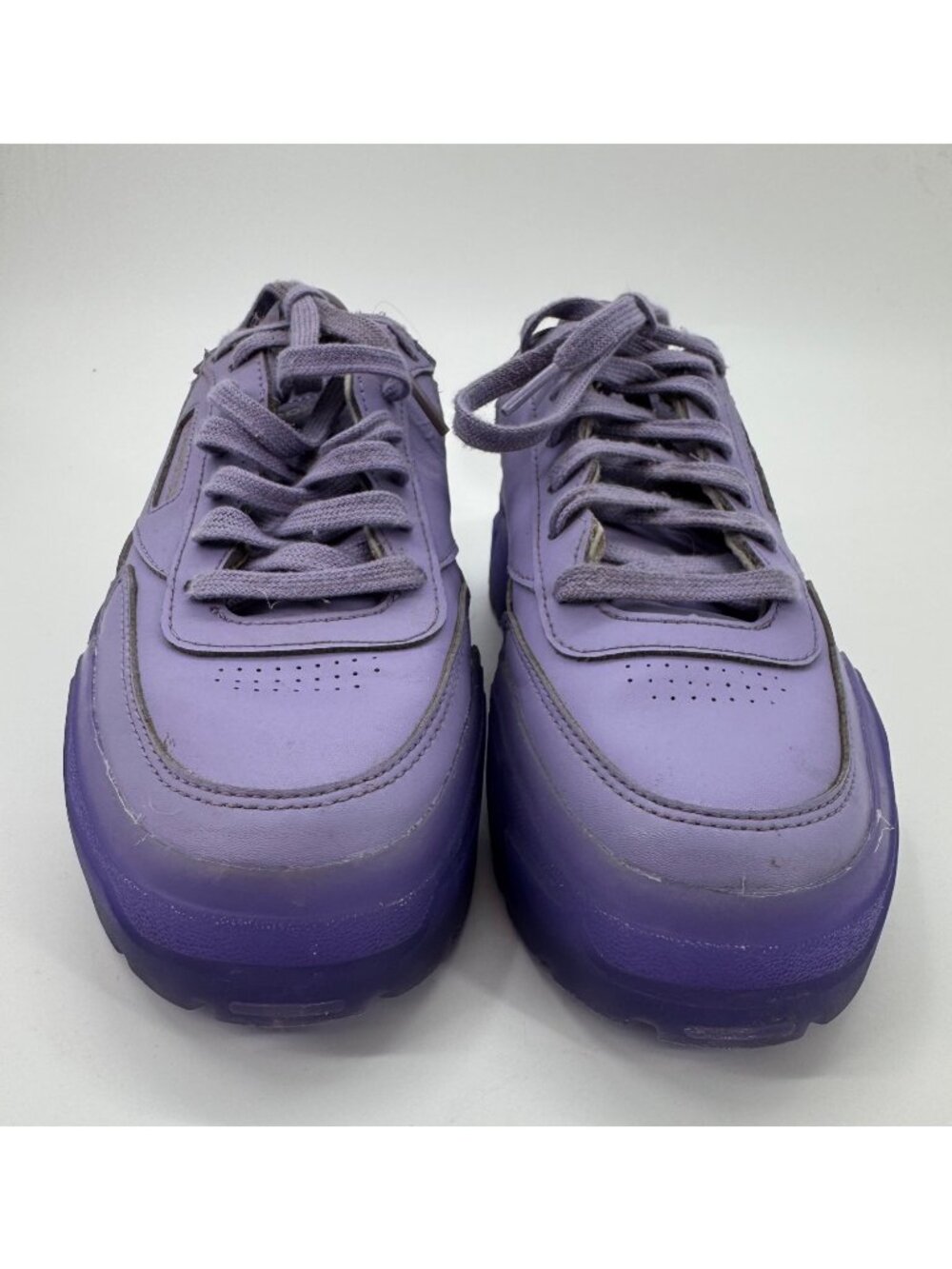 Reebok Club C Cardi B Youth Crisp Purple Chunky Platform Sneakers Size 5 USA - Picture 2 of 12
